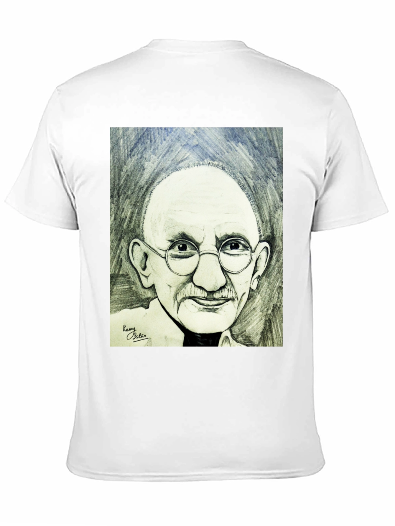 Gandhi Portrait Graphic T-Shirt - Black Cotton Tee