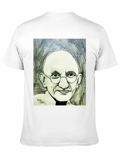 Gandhi Portrait Graphic T-Shirt - Black Cotton Tee