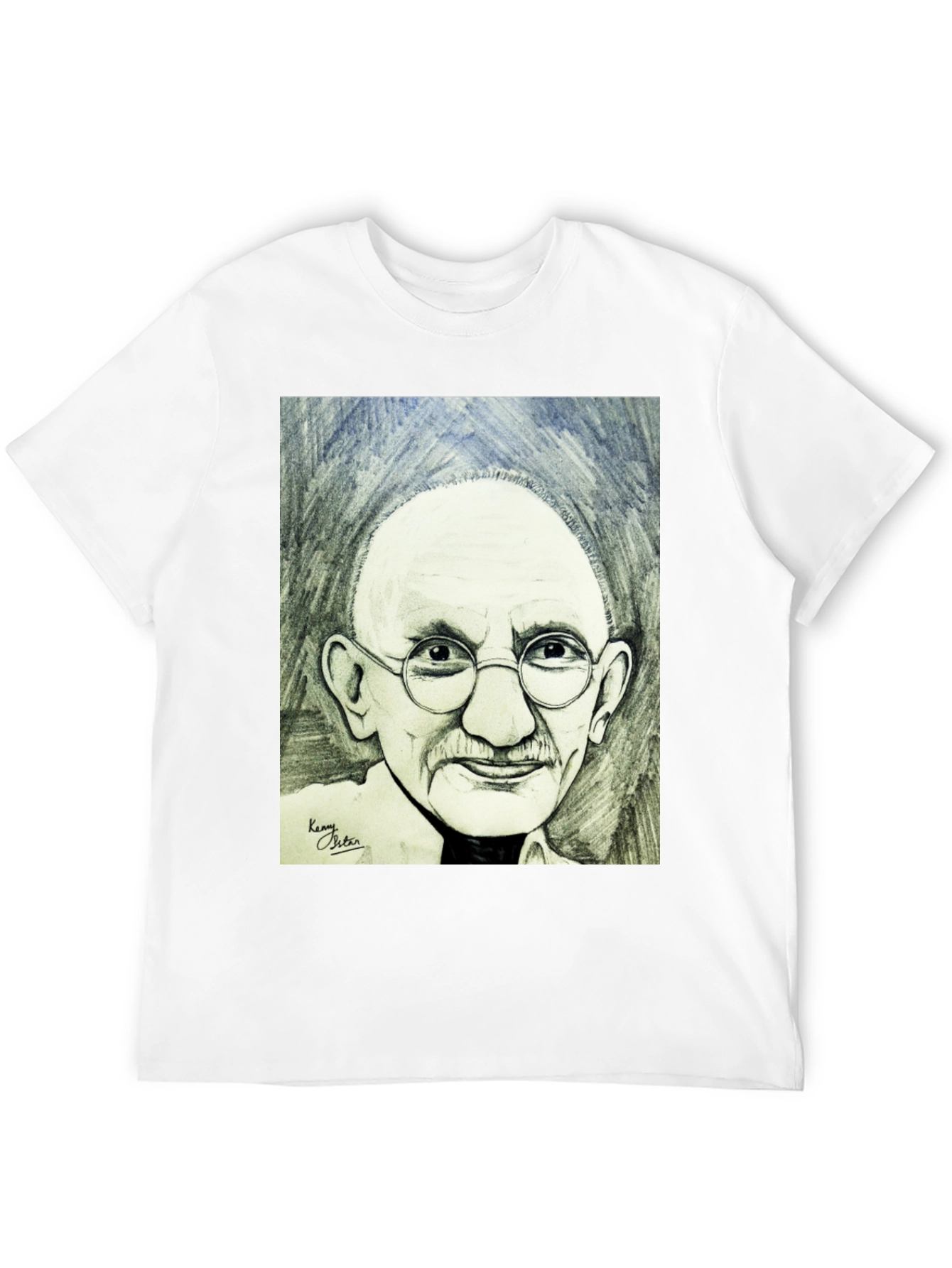 Gandhi Portrait Graphic T-Shirt - Black Cotton Tee