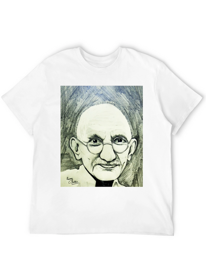Gandhi Portrait Graphic T-Shirt - Black Cotton Tee