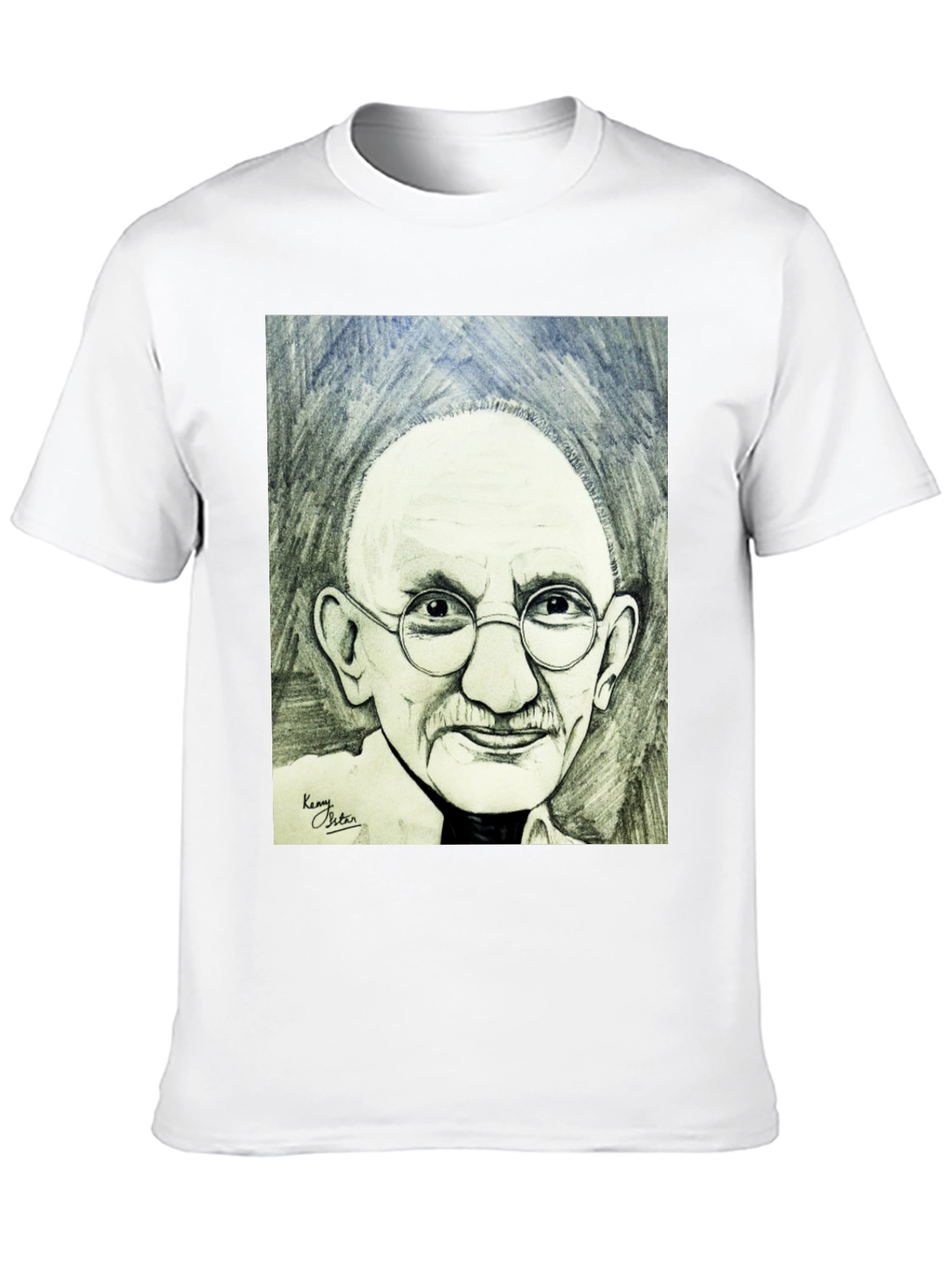 Gandhi Portrait Graphic T-Shirt - Black Cotton Tee