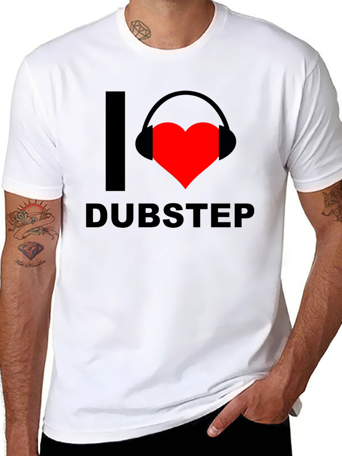 I Heart Dubstep Graphic Tee - Black T-Shirt