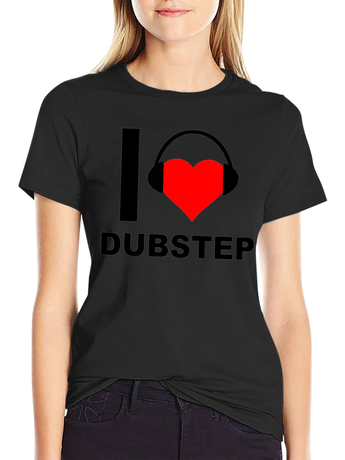 I Heart Dubstep Graphic Tee - Black T-Shirt