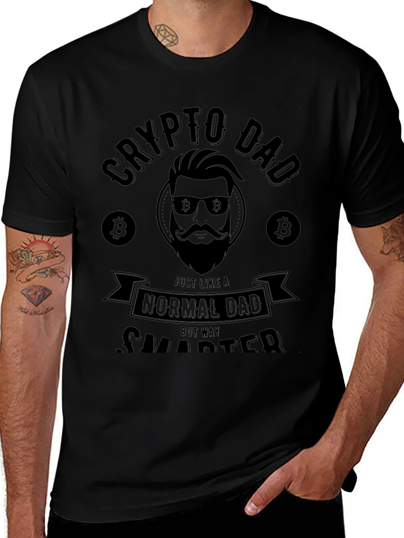 Crypto Dad Black T-Shirt - Funny Bitcoin Lover Gift
