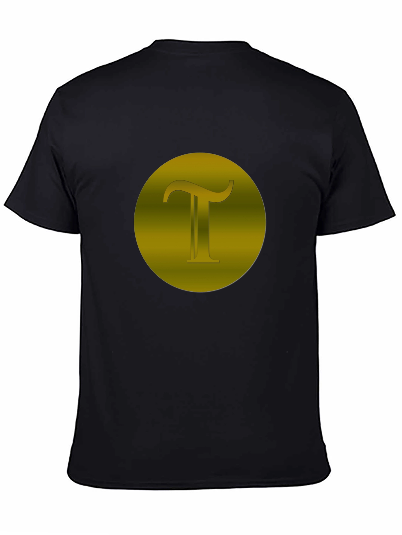 Modern Black T-Shirt with Gold Pi Symbol