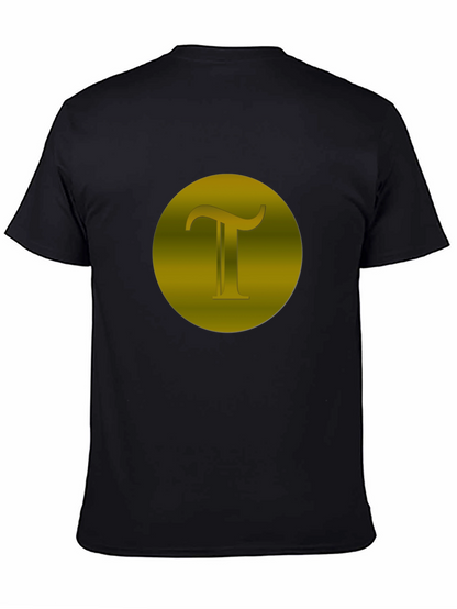 Modern Black T-Shirt with Gold Pi Symbol