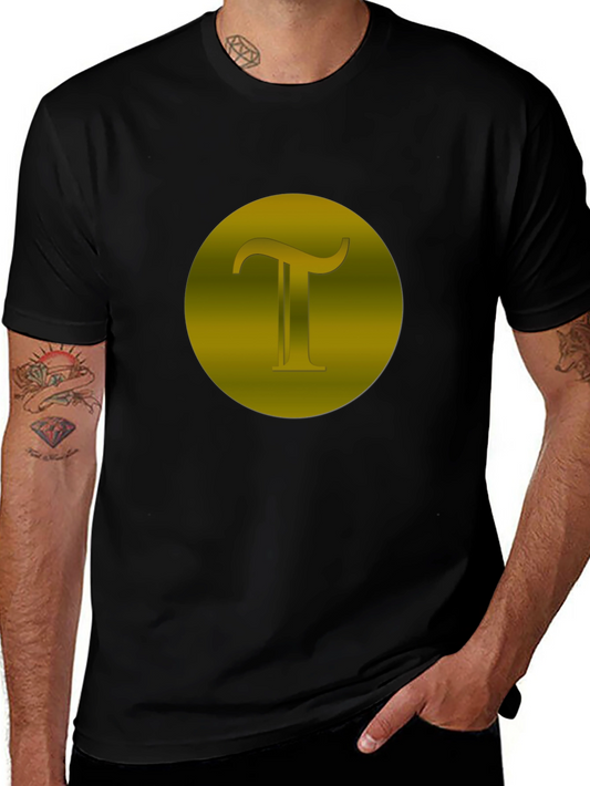 Modern Black T-Shirt with Gold Pi Symbol