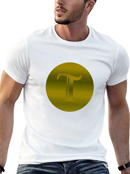 Modern Black T-Shirt with Gold Pi Symbol