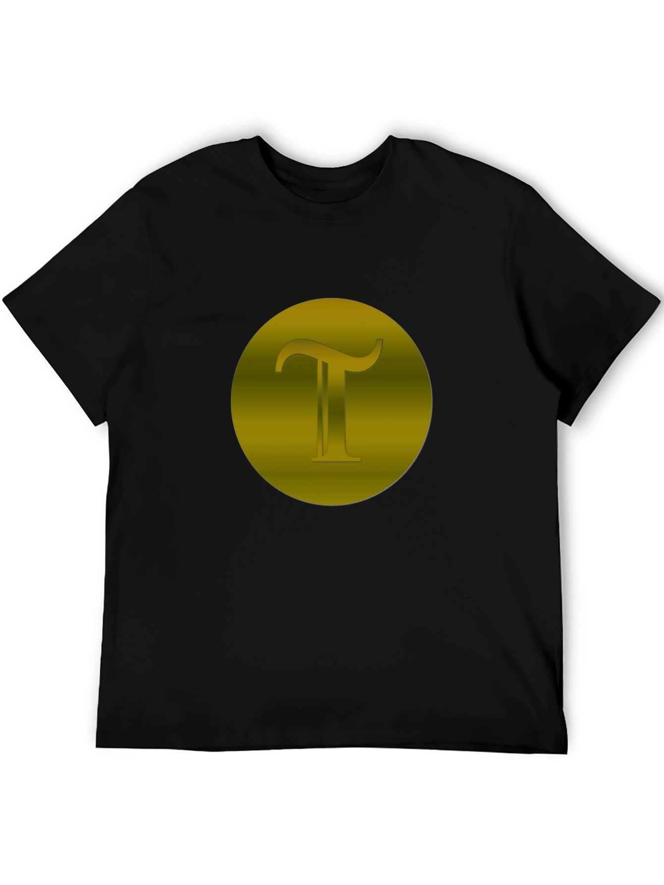 Modern Black T-Shirt with Gold Pi Symbol