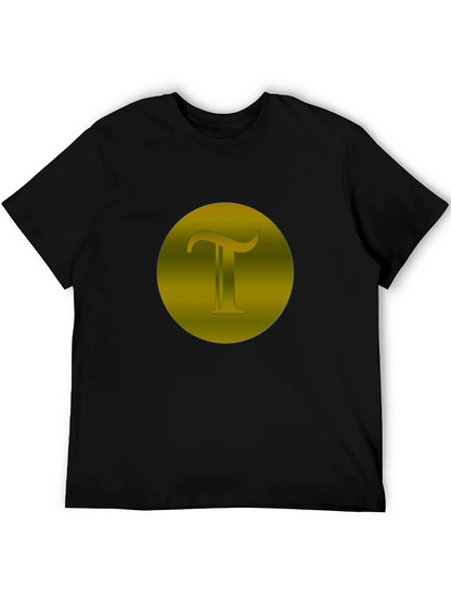 Modern Black T-Shirt with Gold Pi Symbol