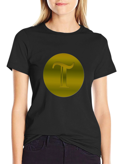 Modern Black T-Shirt with Gold Pi Symbol