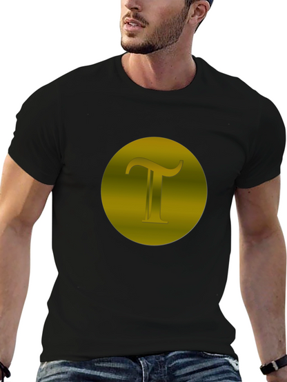 Modern Black T-Shirt with Gold Pi Symbol