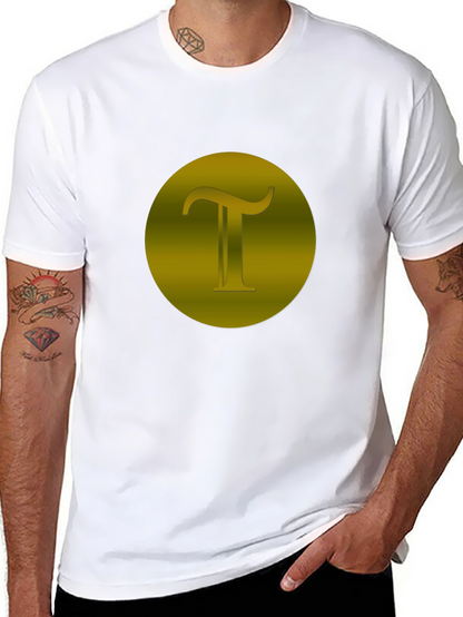 Modern Black T-Shirt with Gold Pi Symbol
