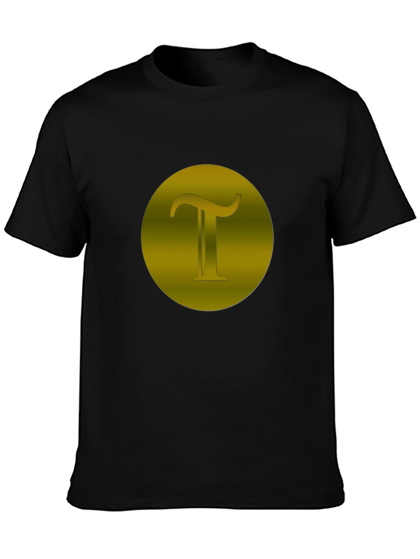 Modern Black T-Shirt with Gold Pi Symbol