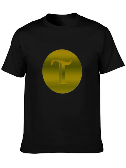Modern Black T-Shirt with Gold Pi Symbol