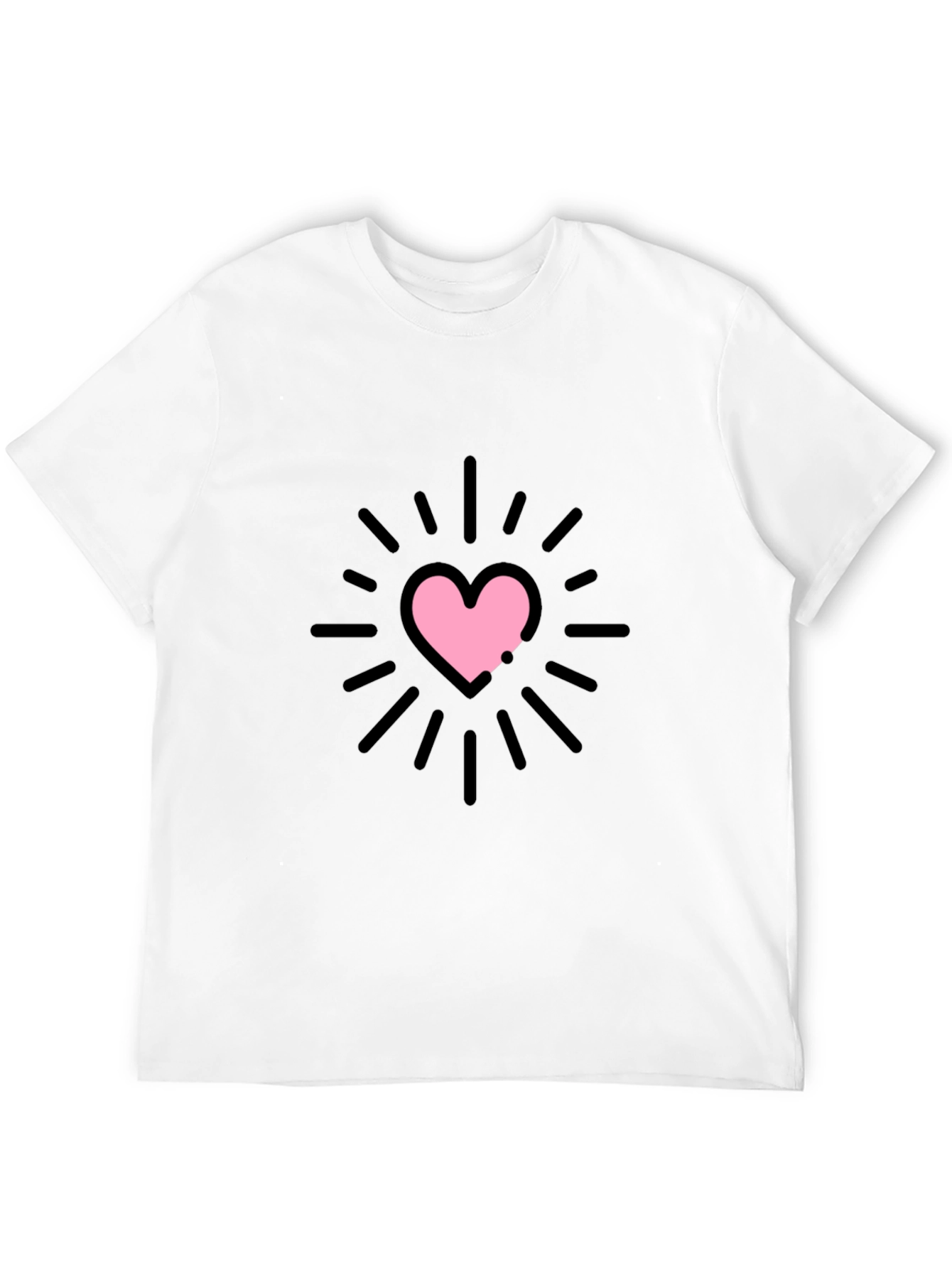 Heart Burst Graphic Tee - Black Unisex T-Shirt