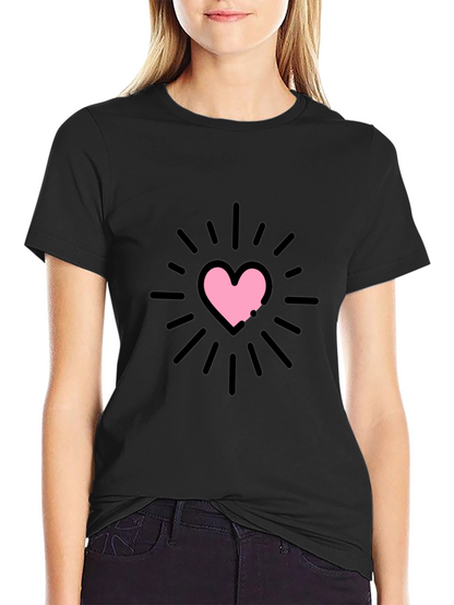 Heart Burst Graphic Tee - Black Unisex T-Shirt