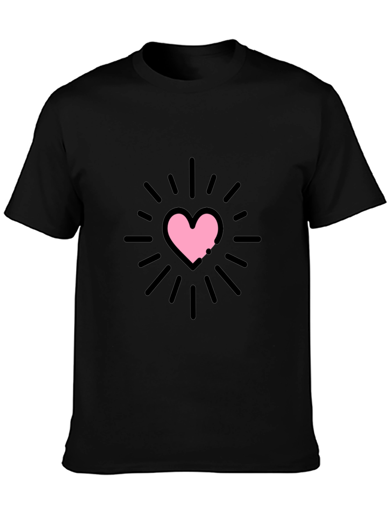 Heart Burst Graphic Tee - Black Unisex T-Shirt