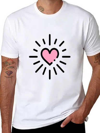 Heart Burst Graphic Tee - Black Unisex T-Shirt