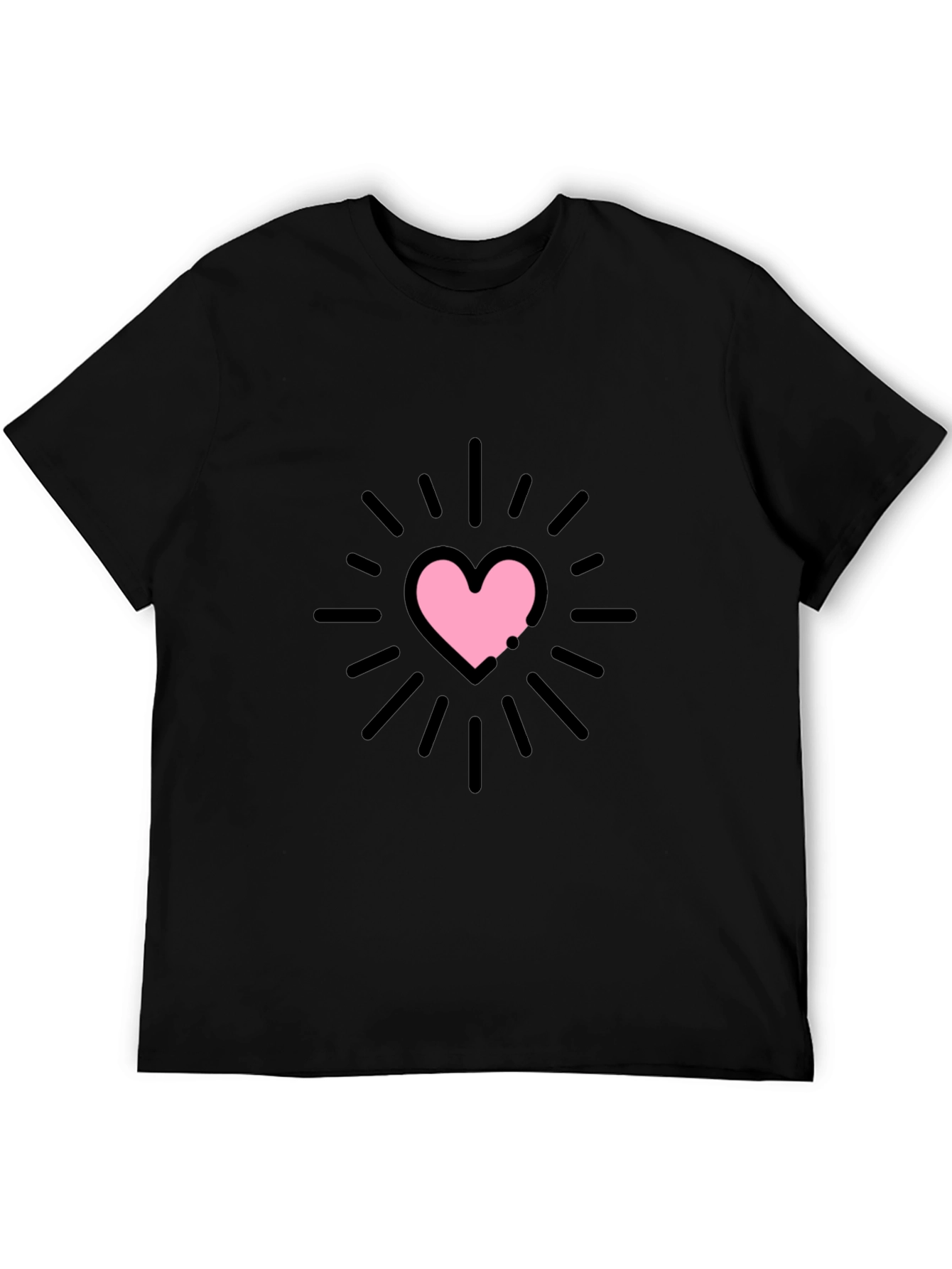 Heart Burst Graphic Tee - Black Unisex T-Shirt