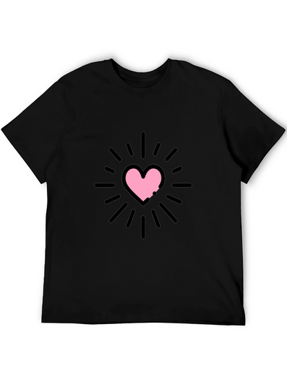 Heart Burst Graphic Tee - Black Unisex T-Shirt