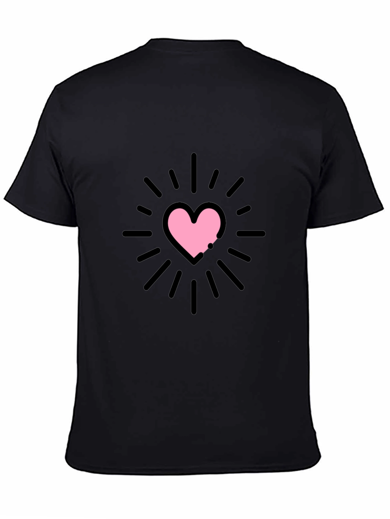 Heart Burst Graphic Tee - Black Unisex T-Shirt