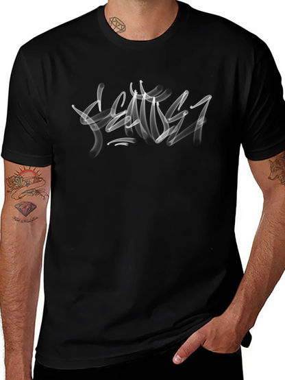 Modern Smoke Art Black T-Shirt