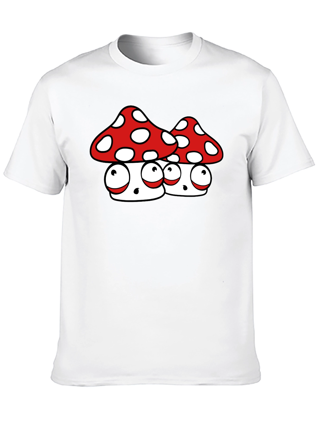 Funky Mushroom Graphic Tee - Black Cotton Blend