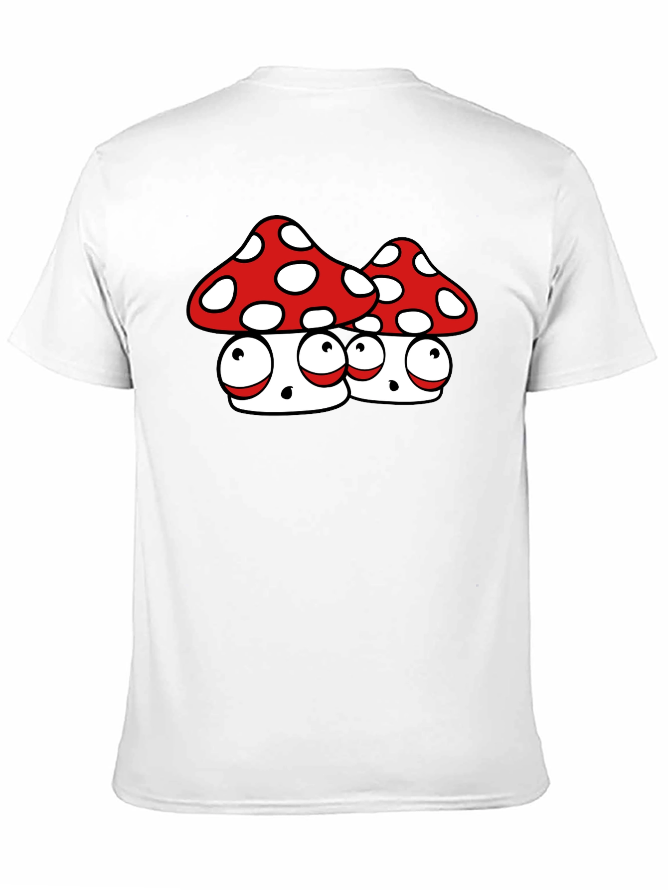 Funky Mushroom Graphic Tee - Black Cotton Blend