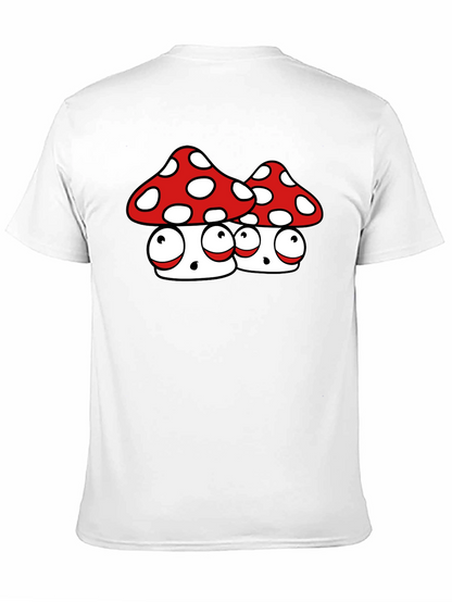 Funky Mushroom Graphic Tee - Black Cotton Blend