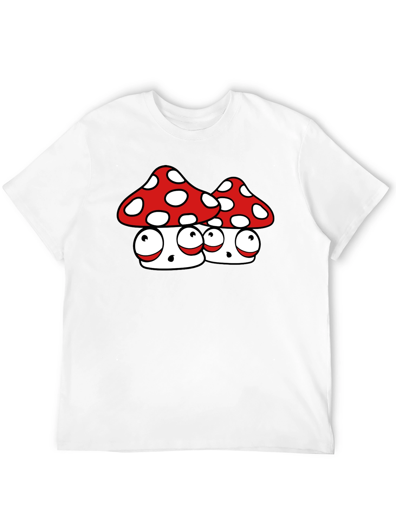 Funky Mushroom Graphic Tee - Black Cotton Blend