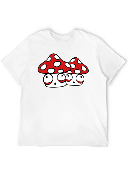 Funky Mushroom Graphic Tee - Black Cotton Blend