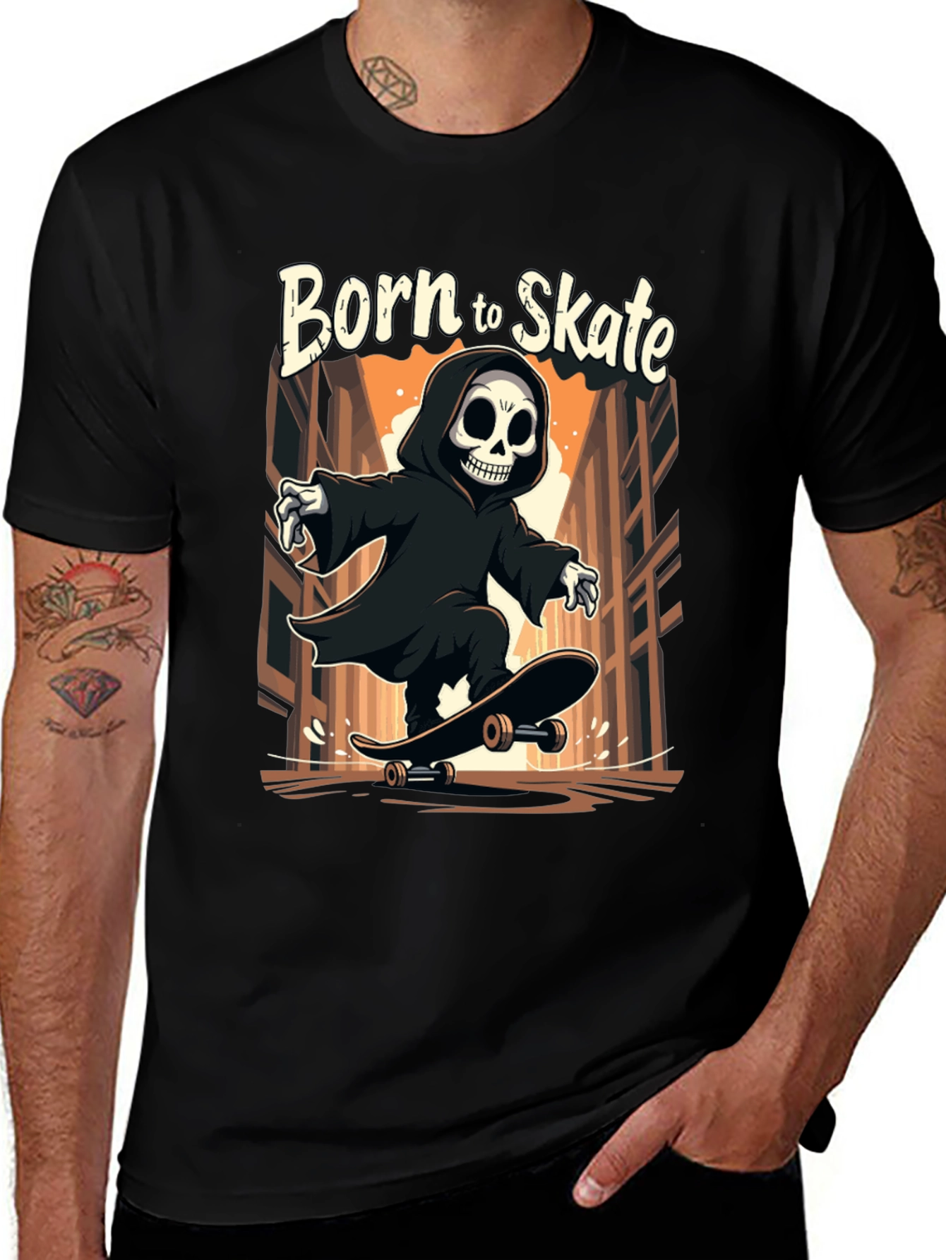 Born to Skate Grim Reaper T-Shirt