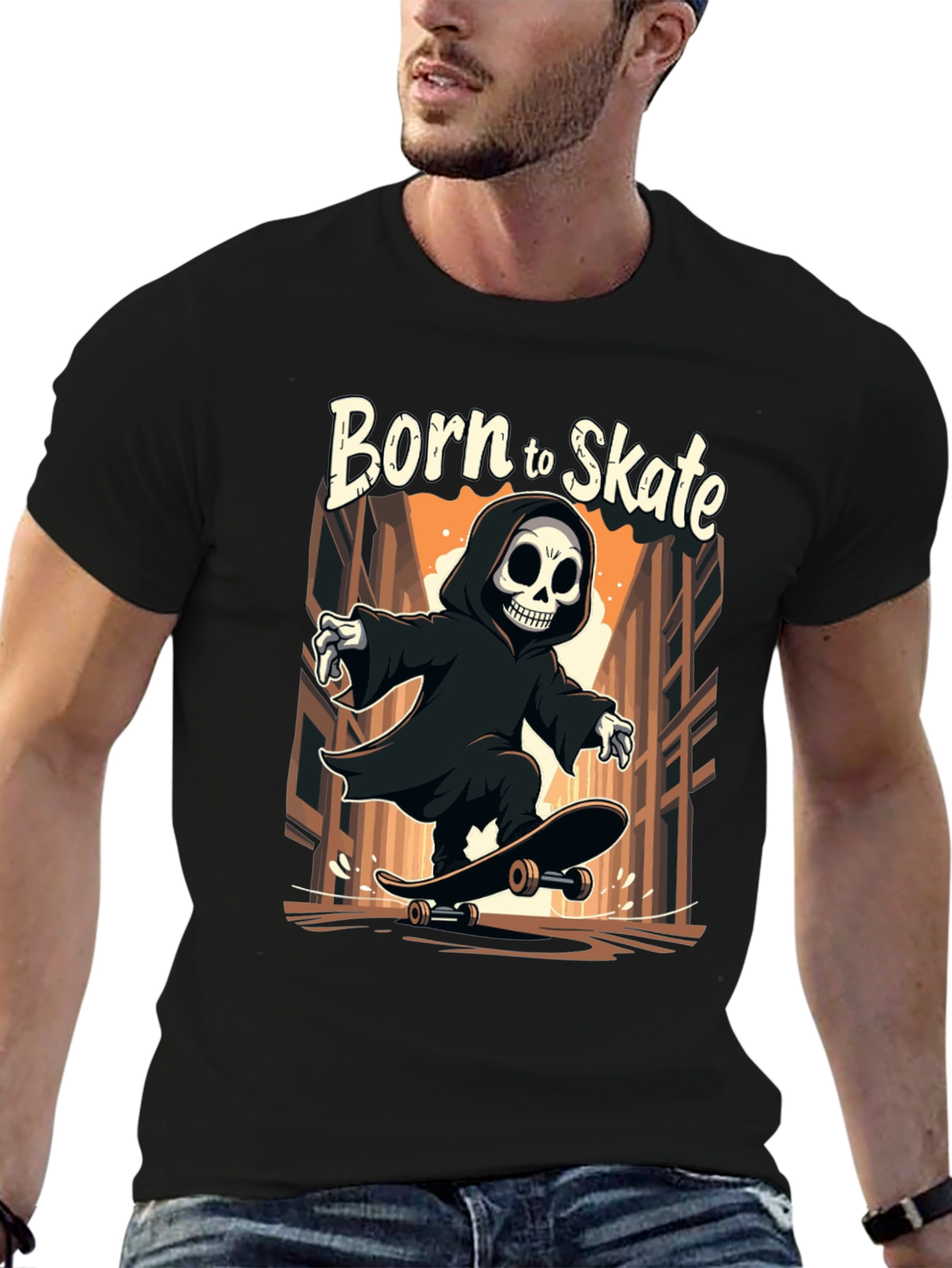 Born to Skate Grim Reaper T-Shirt