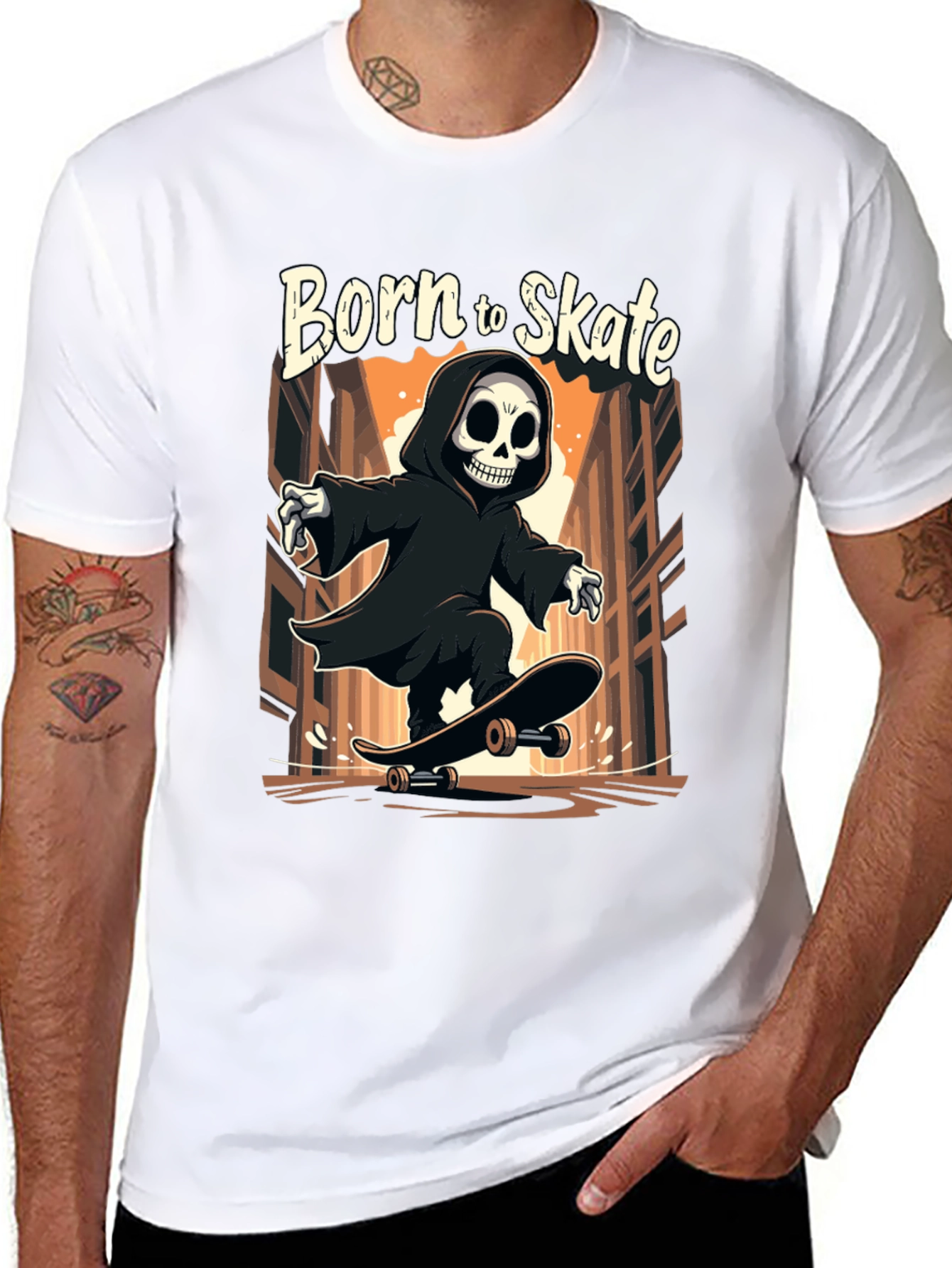 Born to Skate Grim Reaper T-Shirt