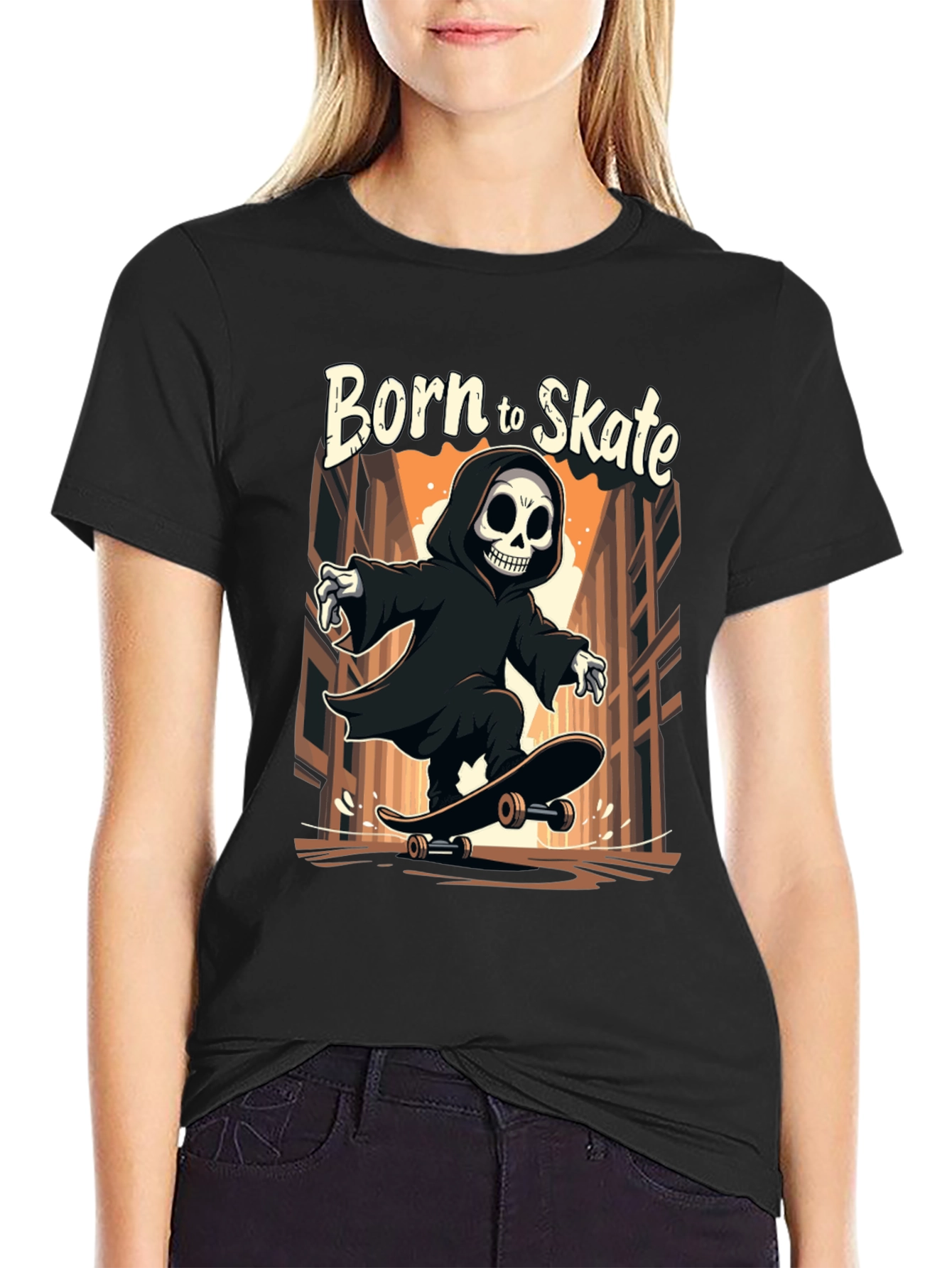 Born to Skate Grim Reaper T-Shirt
