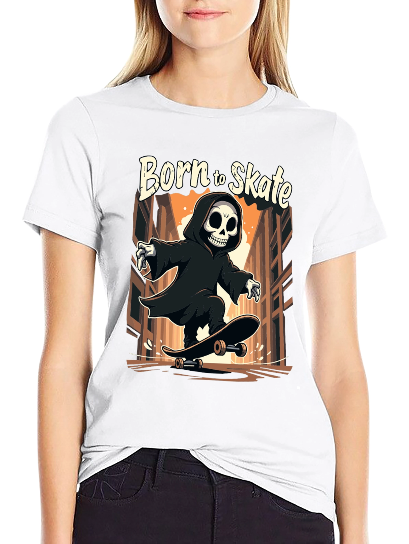 Born to Skate Grim Reaper T-Shirt