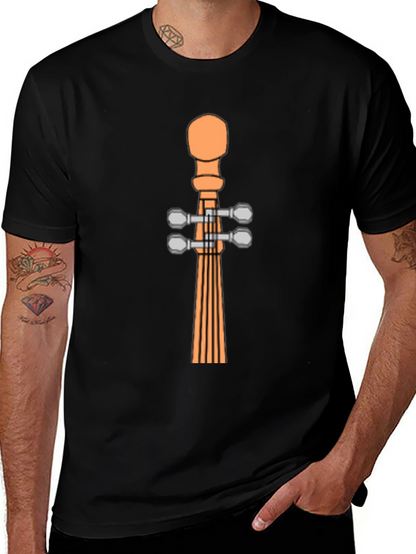 Violin Scroll Headstock Graphic Tee - Black