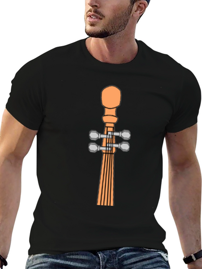 Violin Scroll Headstock Graphic Tee - Black