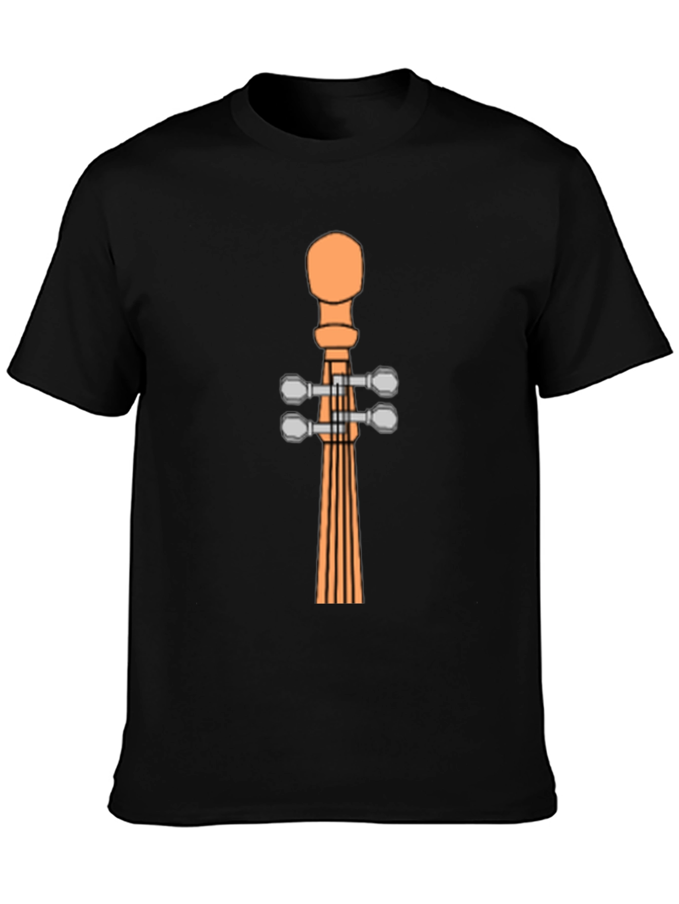 Violin Scroll Headstock Graphic Tee - Black
