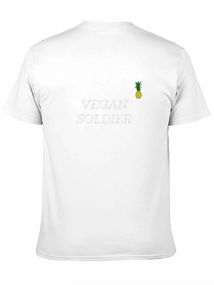 Vegan Soldier Black Graphic T-Shirt