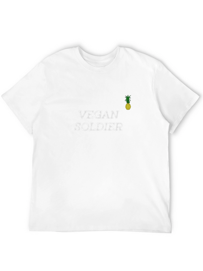Vegan Soldier Black Graphic T-Shirt
