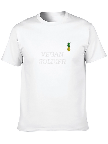 Vegan Soldier Black Graphic T-Shirt