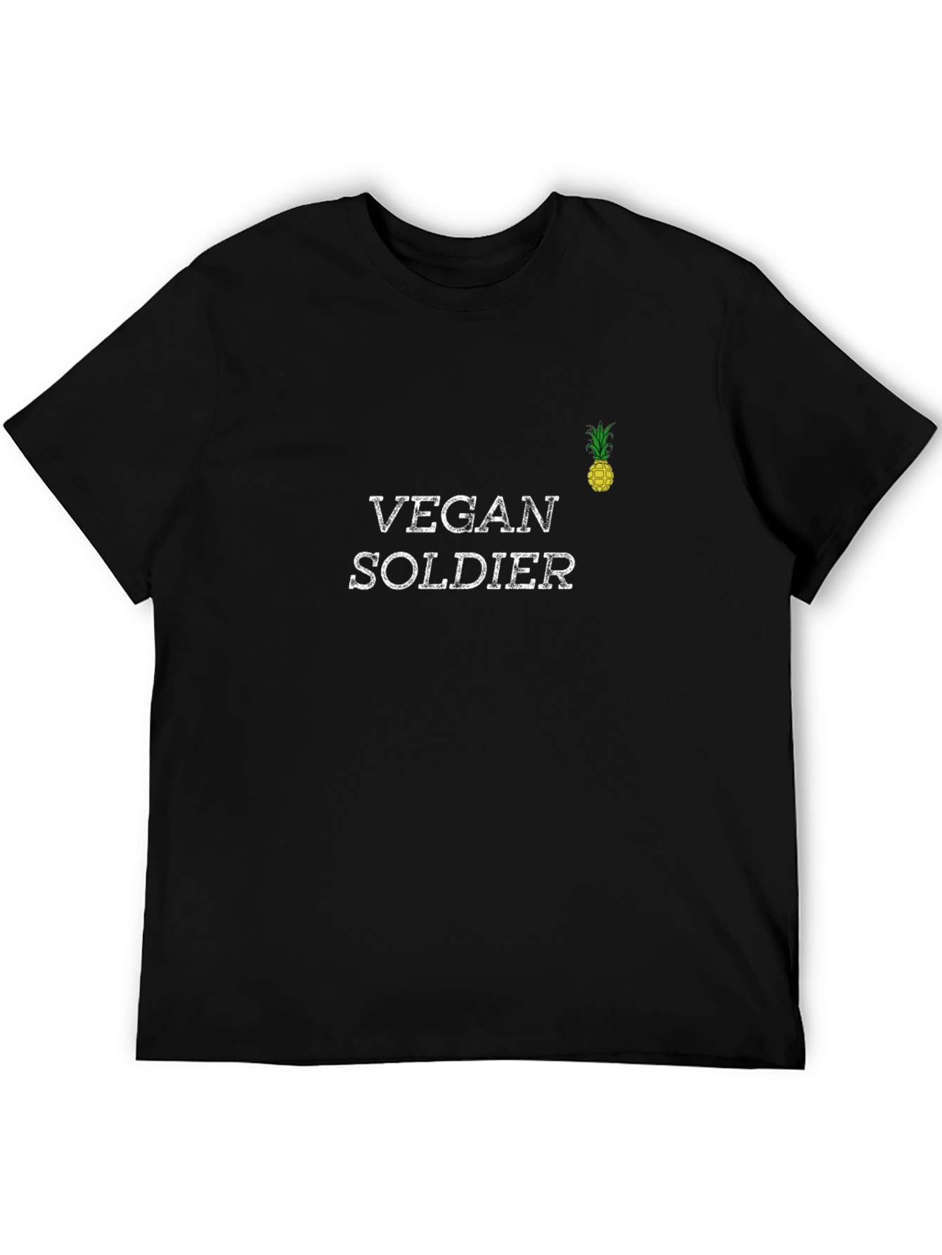 Vegan Soldier Black Graphic T-Shirt