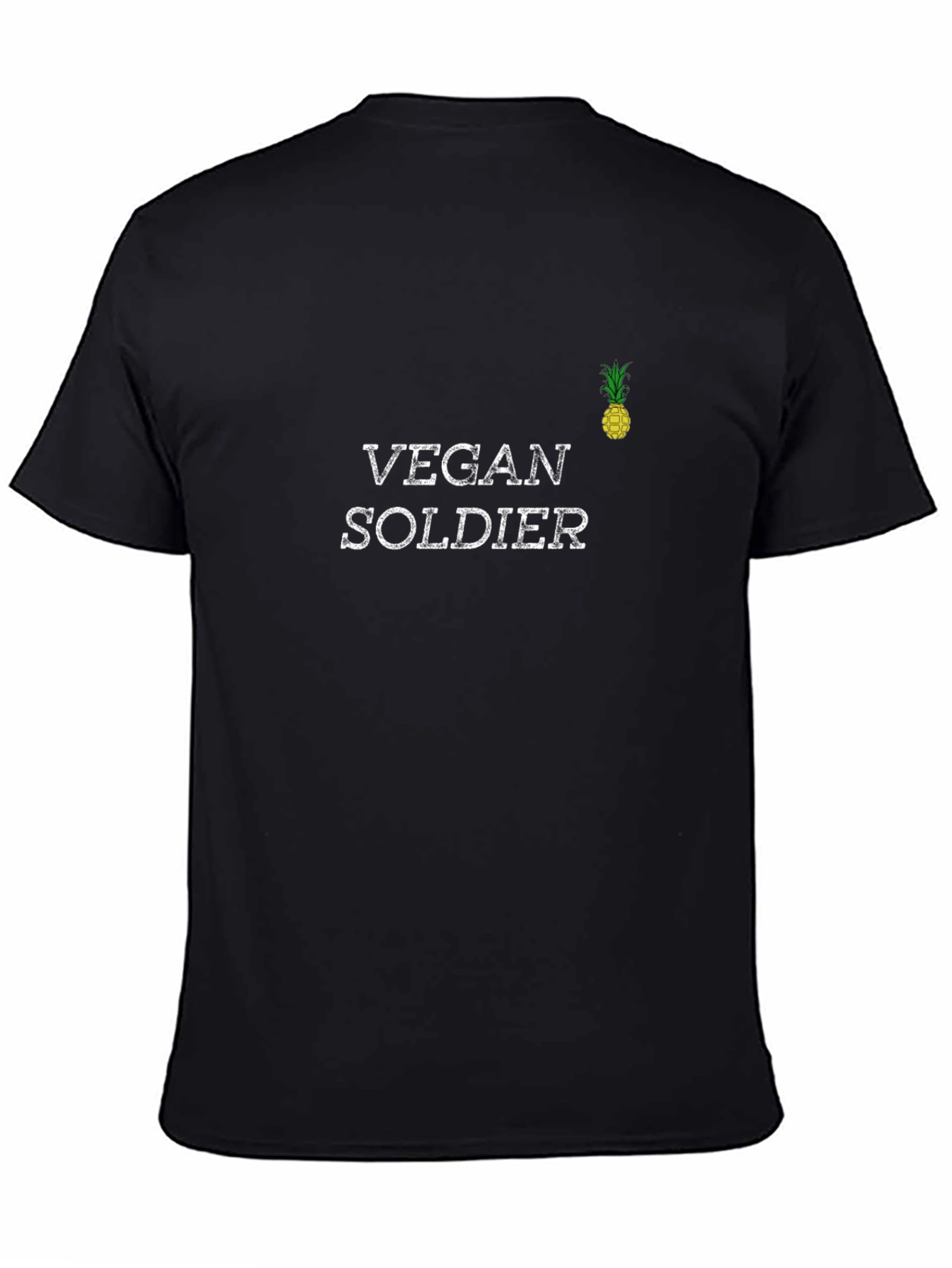 Vegan Soldier Black Graphic T-Shirt