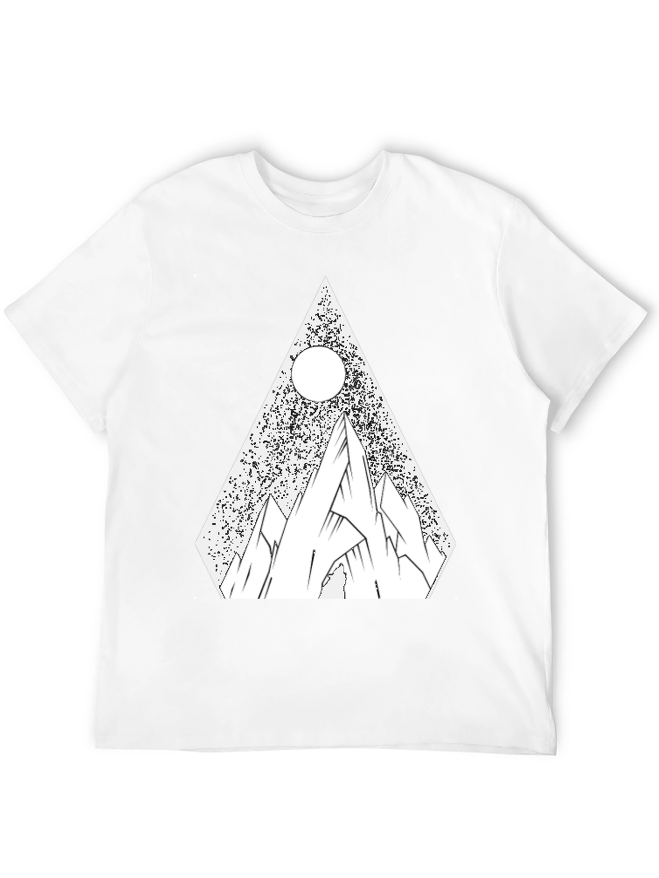 Geometric Mountain T-Shirt - Black