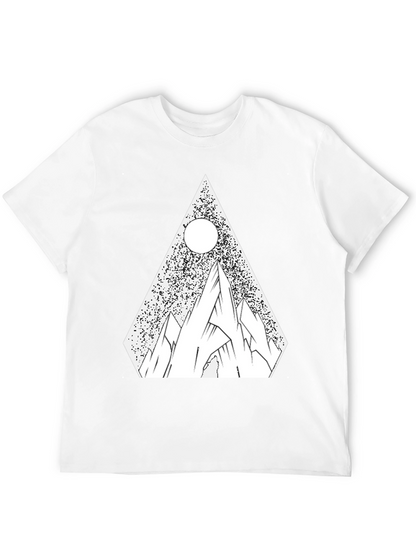 Geometric Mountain T-Shirt - Black