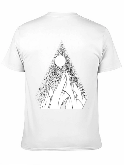 Geometric Mountain T-Shirt - Black
