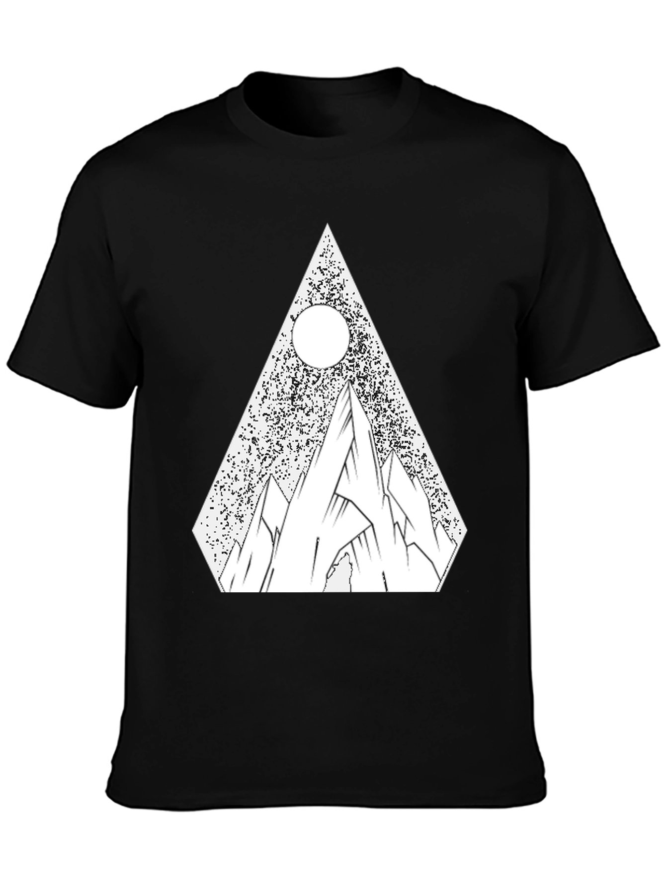Geometric Mountain T-Shirt - Black