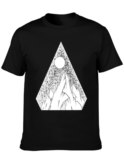 Geometric Mountain T-Shirt - Black